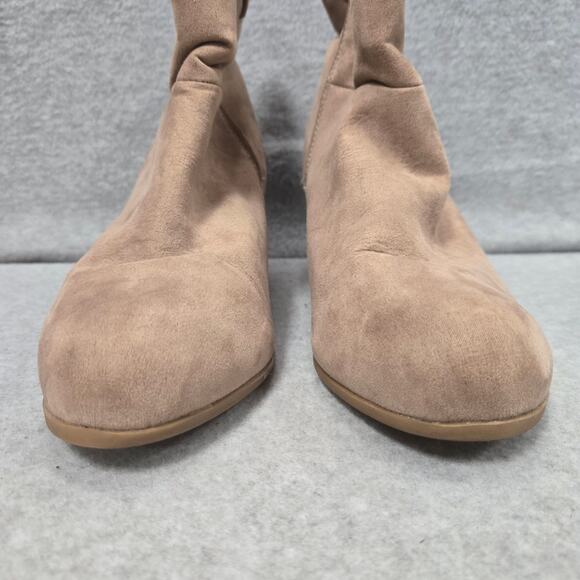 Torrid Taupe Block Heel Ankle Booties Size 10W - Picture 3 of 10